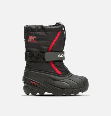 Sorel Flurry Boots UK - Kids Boots Black,Red (UK9816720)